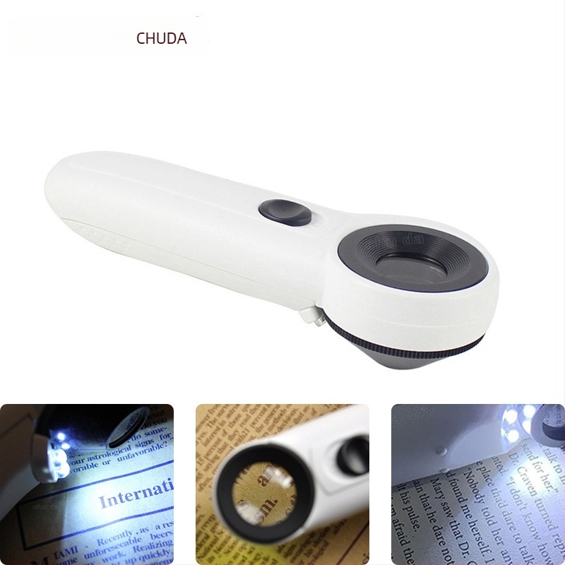 Chuda 45x LED μεγεθυντικός φακός για κοσμήματα, με οπτικά επικαλυμμένο γυαλί για την ταυτοποίηση λίθων