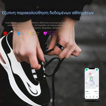 Έξυπνο δαχτυλίδι ECG με παρακολούθηση ECG, καρδιακή συχνότητα, οξυγόνο αίματος, αρτηριακή πίεση, γλυκόζη αίματος, θερμοκρασία σώματος, παρακολούθηση ύπνου και δραστηριότητας, αυτόματη παρακολούθηση και απομακρυσμένη φροντίδα