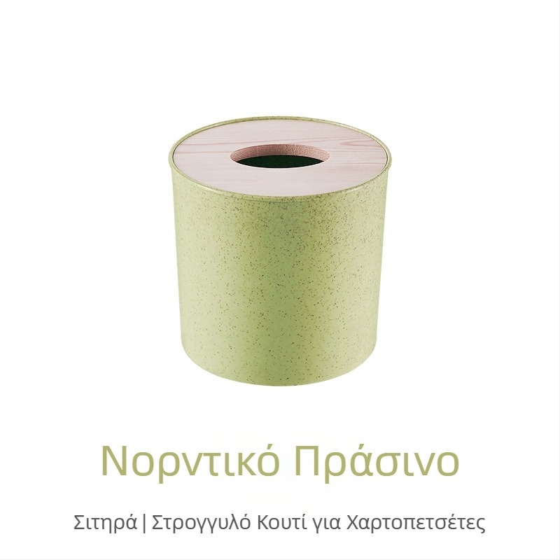 Κουτί χαρτοπετσετών PP με στρογγυλό καπάκι από πεύκο για σαλόνι, ξενοδοχείο και εστιατόριο