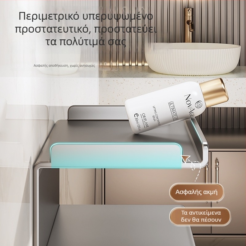 Εγκατάσταση σε τοίχο χωρίς διάτρηση: θήκη χαρτιού υγείας και θήκη ρολών χαρτιού για μπάνιο