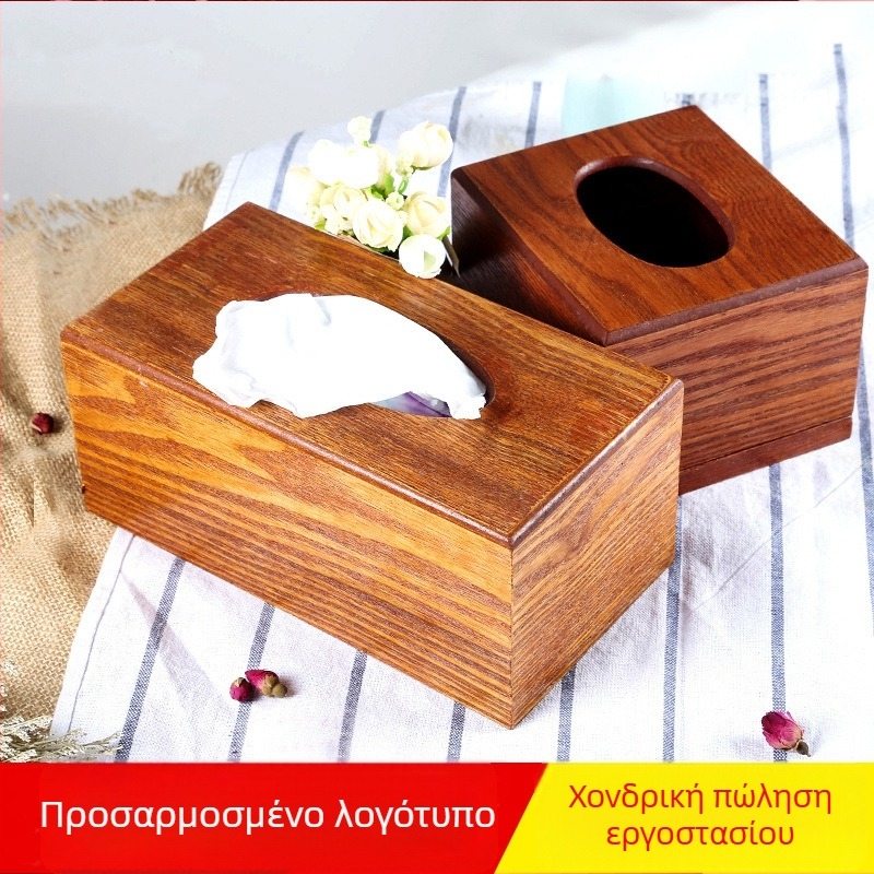 Ξύλινο κουτί χαρτοπετσέτας με προσαρμόσιμο λογότυπο – κατάλληλο για ξενοδοχείο, καφέ, εστιατόριο και σαλόνι; μοντέρνο μινιμαλιστικό ρετρό σχέδιο από μασίδ ξύλο.