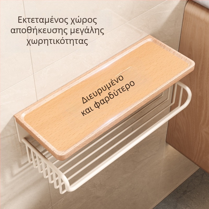Θήκη τοίχου για χαρτί υγείας μπάνιου, χωρίς οπές, αποθήκευση ρολών χαρτιού