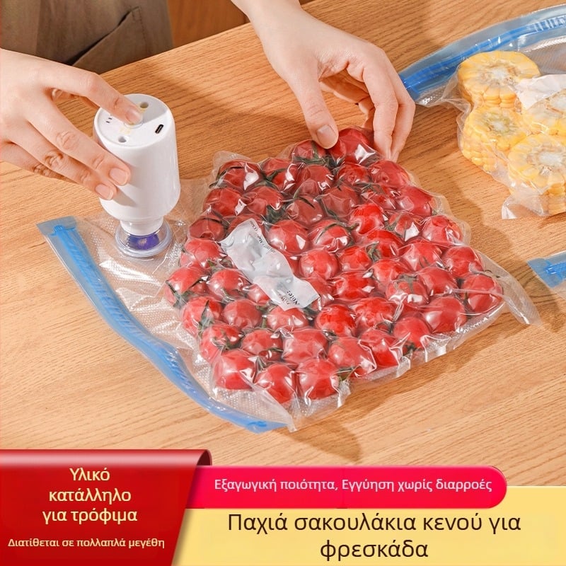 Παχύτερη σακούλα κενού για τρόφιμα, διατήρηση φρεσκάδας, κατάλληλη για ψυγείο και κατάψυξη, σακούλα σφράγισης κενού για λαχανικά και τρόφιμα