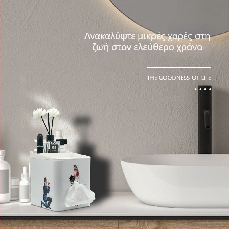 Τετράγωνη θήκη χαρτοπετσετών με σχέδιο φούστας, δημιουργική και πολυλειτουργική διακόσμηση για το σπίτι, ελαφρύς πολυτελής χαρακτήρας.