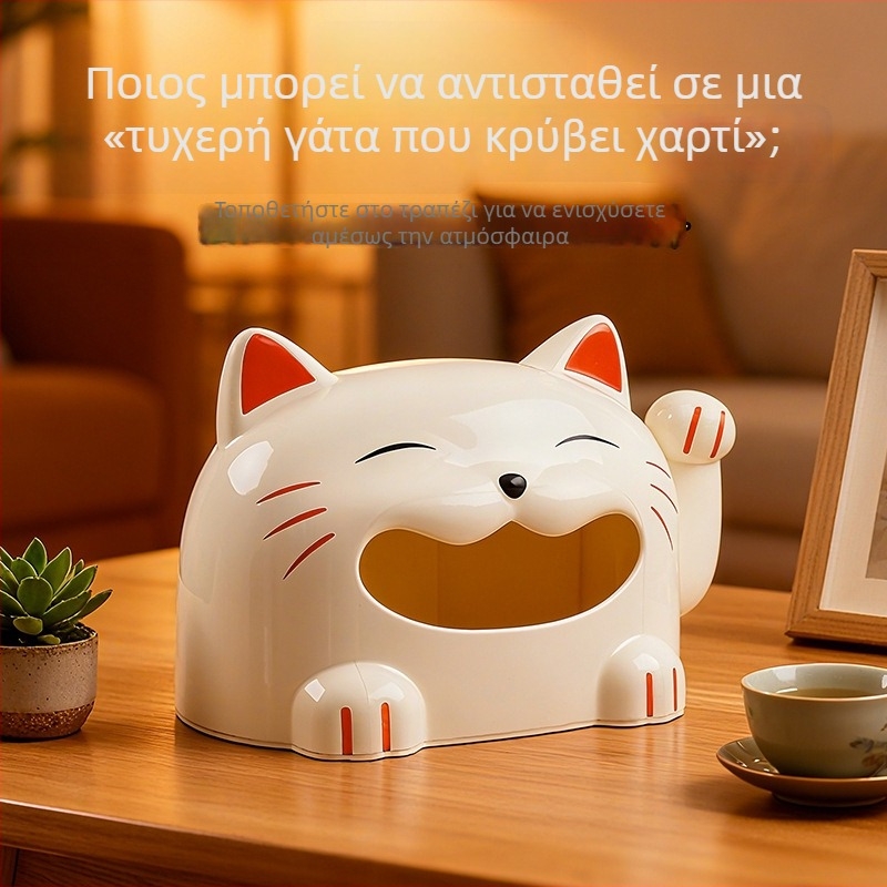 Κουτί χαρτοπετσέτας Lucky Cat – διακοσμητικό για το σπίτι, χαριτωμένος χαρακτήρας καρτούν