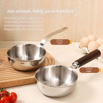 Μίνι τηγάνι από ανοξείδωτο ατσάλι 304, χωρίς επίστρωση, κατάλληλο για αυγά και μπριζόλες