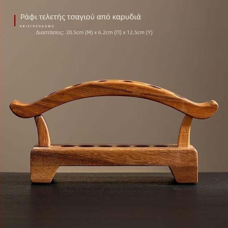Ξύλινο ντουλάπι κατά της σκόνης για τσάι και καλλυντικά, επιτραπέζιο ραφάκι προβολής, υποδοχή φλυτζανιών, ραφιέρα για τσαγιέρα, μονάδα αποθήκευσης