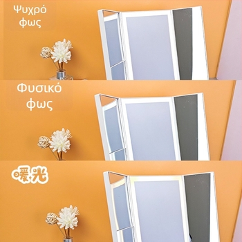 Τηλεσκοπικό LED καθρέφτης μακιγιάζ για γραφείο και υπνοδωμάτιο, 2024 νέο μοντέλο, επέκταση 57 mm