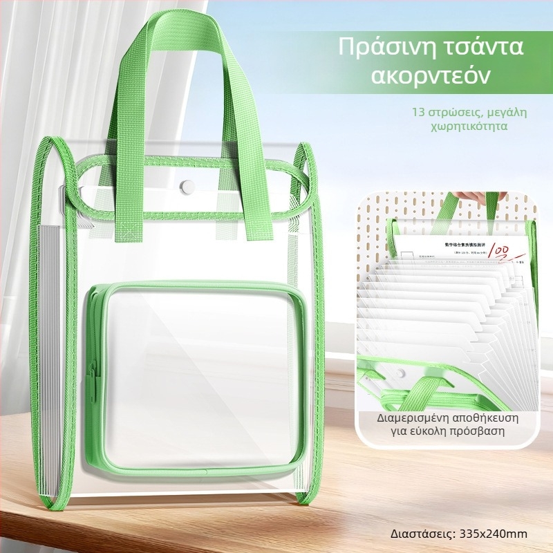 A4 φορητή ακορντεόν τσάντα αρχείων με διαμερισμούς και πολλαπλά επίπεδα αποθήκευσης για σχολικά έγγραφα