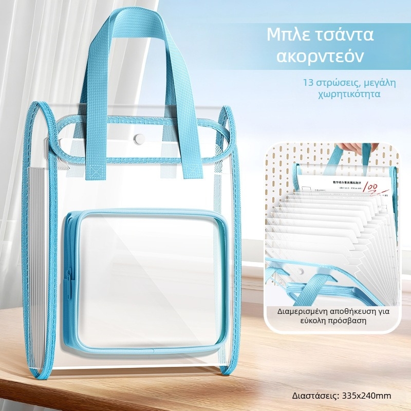 A4 φορητή ακορντεόν τσάντα αρχείων με διαμερισμούς και πολλαπλά επίπεδα αποθήκευσης για σχολικά έγγραφα