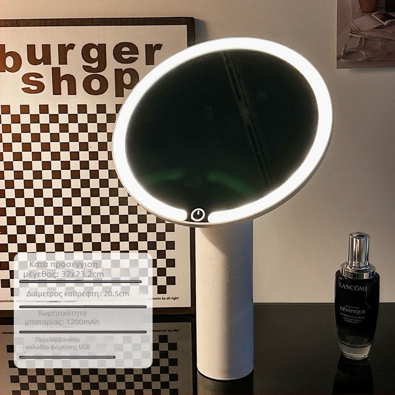 2025 LED επιτραπέζιος καθρέφτης μακιγιάζ με φως – συμπαγής καθρέπτης γραφείου για κορίτσια σε φοιτητική εστία