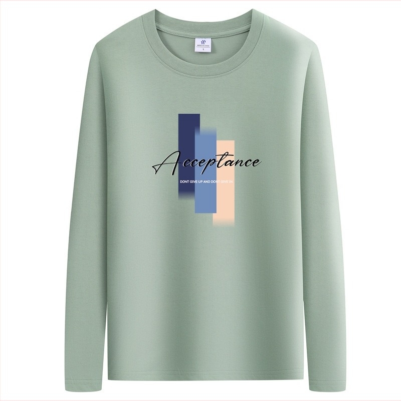 Αντρικό βαμβακερό μακρυμάνικο T‑shirt για βασικό στρώμα, εκτύπωσεις καρτούν, άνοιξη και φθινόπωρο