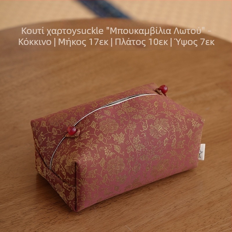 Κουτί χαρτοπετσετών από γάζα συννεφών, νέο κινεζικό στυλ ζεν, ρετρό αποθηκευτικό για τραπεζάκι τσαγιού με μοτίβο λωτού