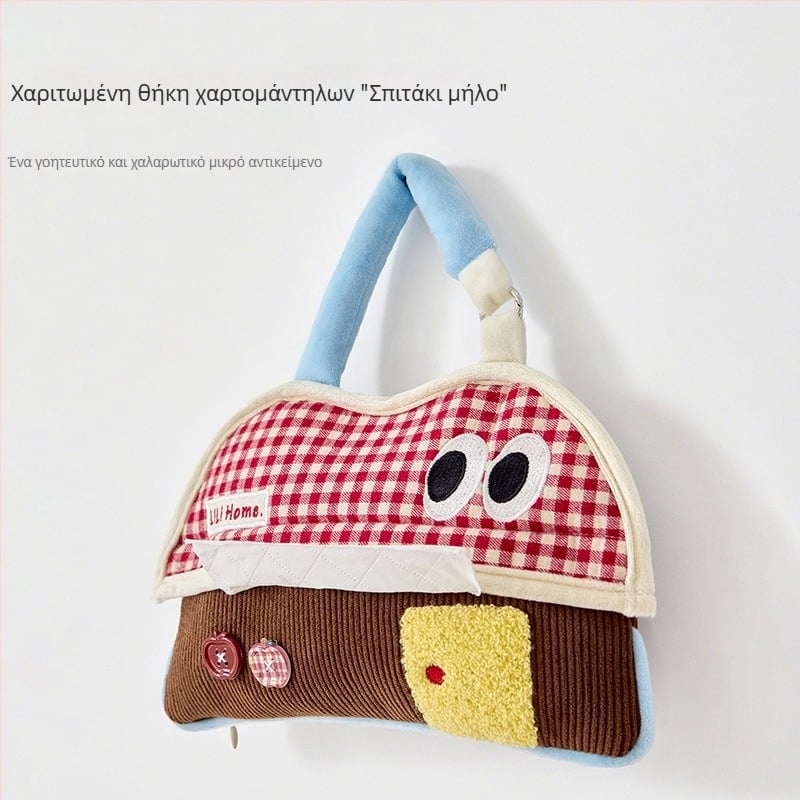 LiliHome Apple House Καλλιτεχνική θήκη χαρτοπετσέτων αυτοκινήτου με τοίχο – φορητή για αυτοκίνητο και οικιακή αποθήκευση