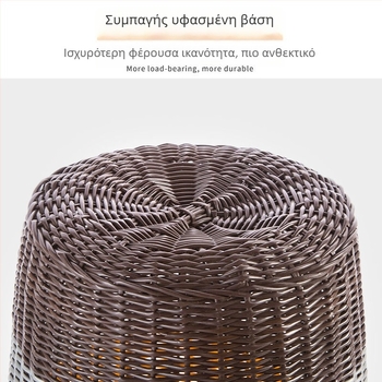 Πλαστικό καλάθι ρούχων με πλεκτό ρατάν, για αποθήκευση βρώμικων ρούχων και οργάνωση παιχνιδιών