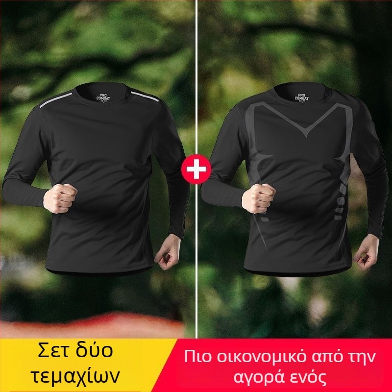Ανδρική μακρυμάνικη μπλούζα T‑shirt από ice silk, ελαφριά για καλοκαίρι, γρήγορο στέγνωμα, διαπνοή, προστασία από τον ήλιο, για υπαίθριο τρέξιμο και γυμναστήριο