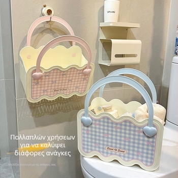 Φορητό καλαθάκι μπάνιου για καλλυντικά, κορεάτικου στυλ, γλυκιά αποθήκευση μπάνιου