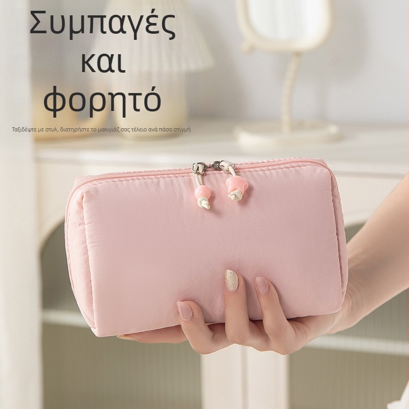 Νάιλον τσαντάκι καλλυντικών με μεγάλο χώρο, φορητή τσάντα ταξιδιού με διαμερίσματα