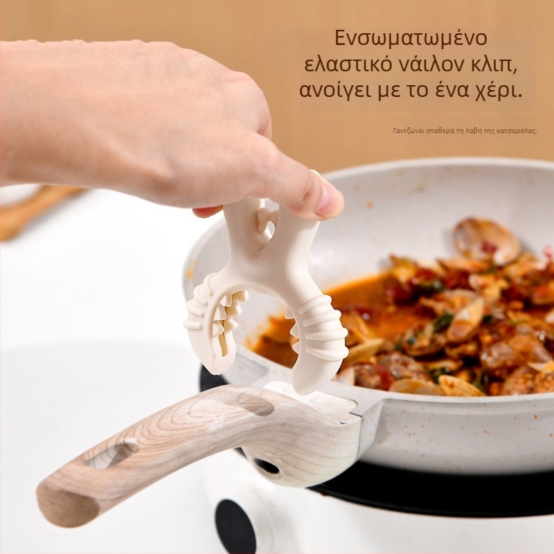 Θήκη για κατσαρόλες και σπατούλες κουζίνας, πολυλειτουργικός κλιπ προστασίας από εγκαύματα, ράφι τοποθέτησης σπατουλών, αντιολισθητικός οργανωτής αποθήκευσης
