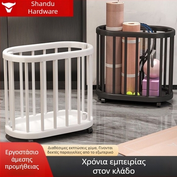 Καλάθι αποθήκευσης στρωμάτων γιόγκα με ρόδες για οικιακό γυμναστήριο και αθλητικό εξοπλισμό