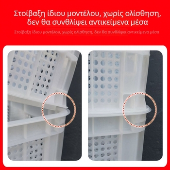 Πλαστικό καλάθι μεταφοράς τροφίμων με τρύπες και καπάκι, κατάλληλο για φρούτα και λαχανικά