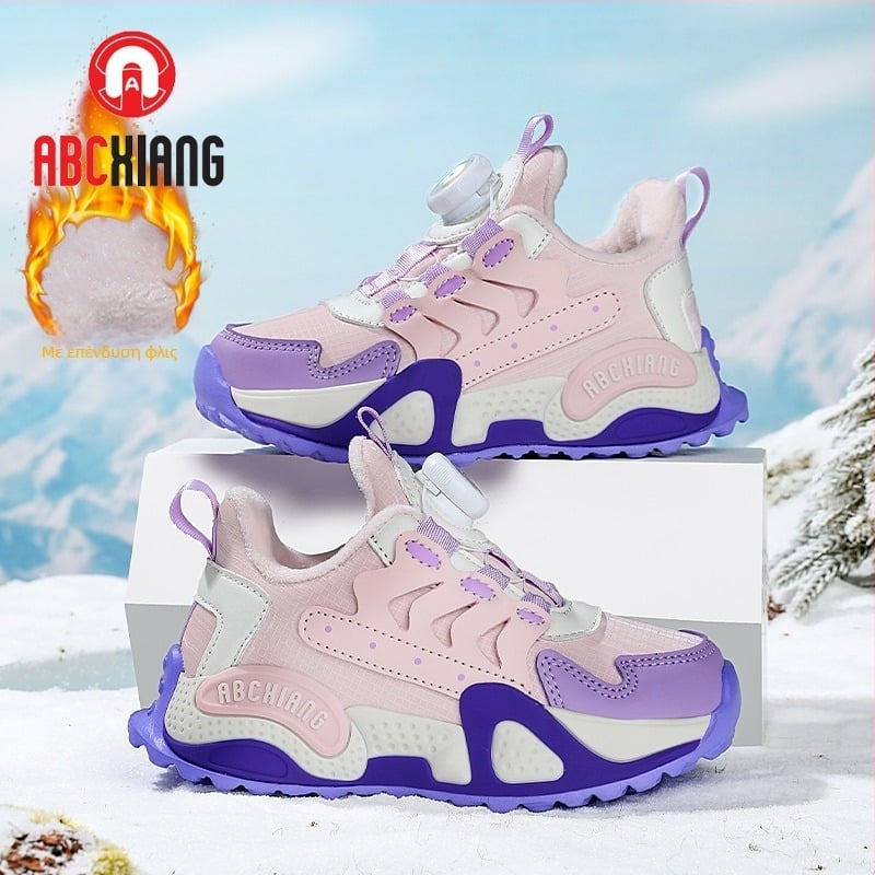 Παιδικά sneakers με επένδυση φλίς και εξωτερικό από συνθετικό δέρμα, μαλακή σόλα, casual αθλητικά για αγόρια και κορίτσια 7–16 ετών