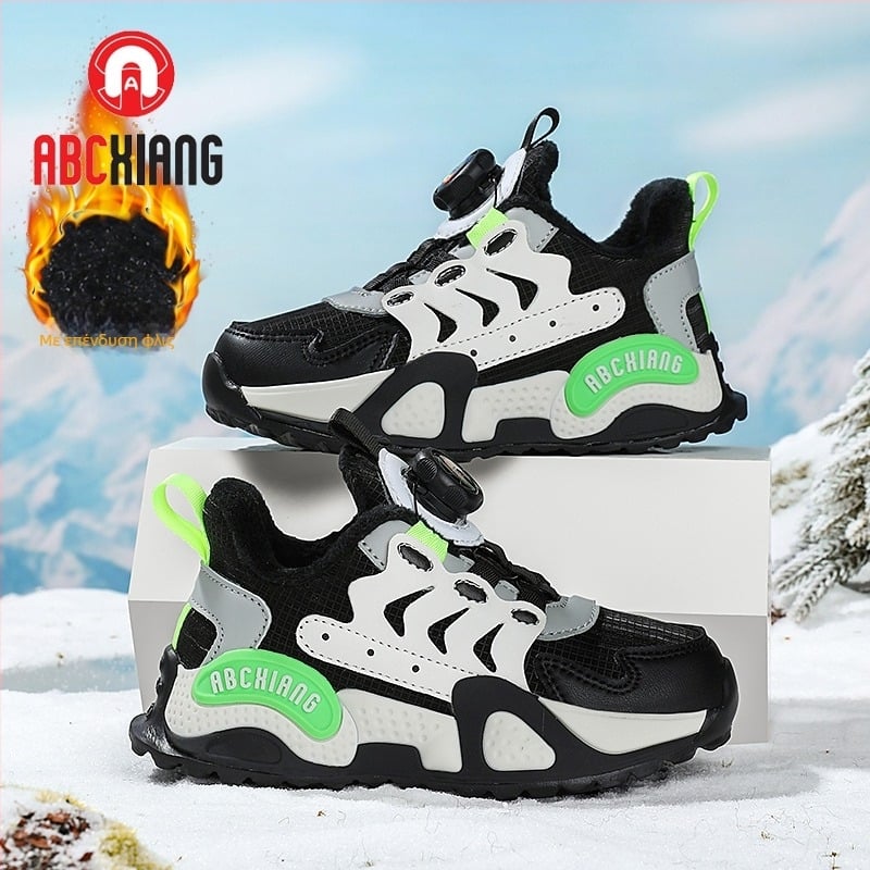Παιδικά sneakers με επένδυση φλίς και εξωτερικό από συνθετικό δέρμα, μαλακή σόλα, casual αθλητικά για αγόρια και κορίτσια 7–16 ετών