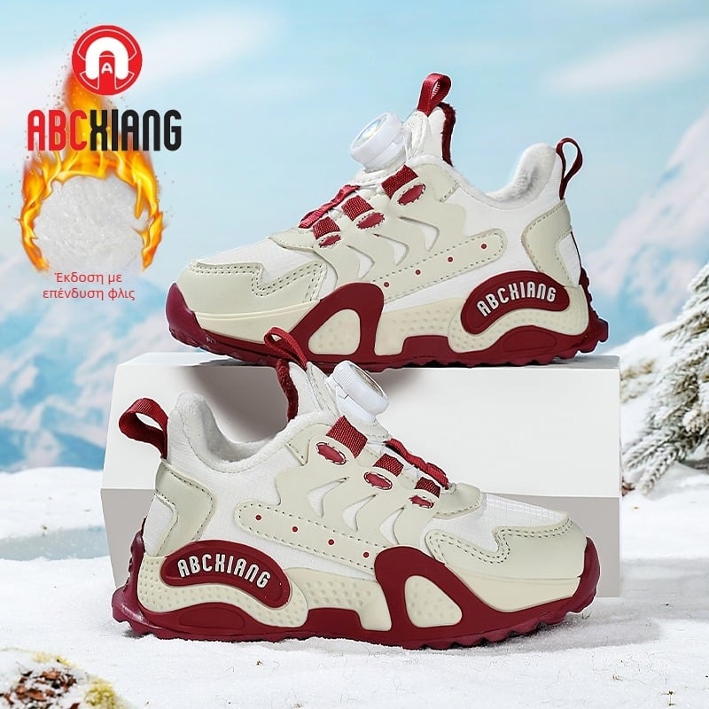 Παιδικά sneakers με επένδυση φλίς και εξωτερικό από συνθετικό δέρμα, μαλακή σόλα, casual αθλητικά για αγόρια και κορίτσια 7–16 ετών