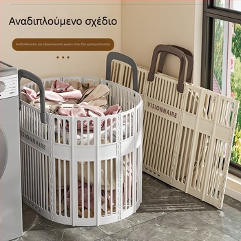 Αναδιπλούμενο καλάθι βρώμικων ρούχων με χειρολαβές, πολυλειτουργικό φορητό καλάθι αποθήκευσης πλυντηρίου τοίχου