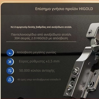 Bull 304 ανοξείδωτο χάλυβα πόρτας ντουλάπας με υδραυλική απόσβεση και γρήγορη εγκατάσταση