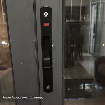 90 αλουμινίου κράμα και ανοξείδωτος χάλυβας, διπλής όψης κλειδαριά για συρόμενες πόρτες και παράθυρα, κλειδαριά με γάντζο, μοντέρνο μινιμαλιστικό στυλ