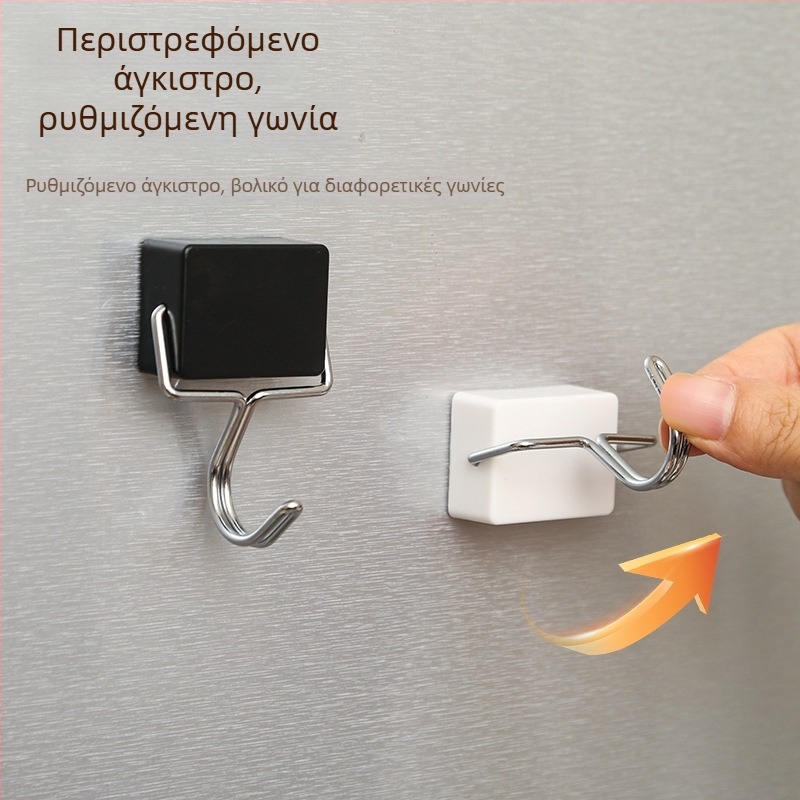 Ισχυροί μαγνητικοί γάντζοι χωρίς διάτρηση, λευκοί, για οικιακή κουζίνα και φούρνο μικροκυμάτων – ραφιέρα αποθήκευσης με μαγνήτη