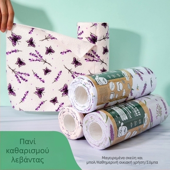 10A αντιβακτηριακό πανάκι καθαρισμού από μικροϊνές με εκτύπωση λεβάντας, αποσπώμενο σε ρολό για εβδομαδιαία χρήση, κατάλληλο για κουζίνα και οικιακή χρήση