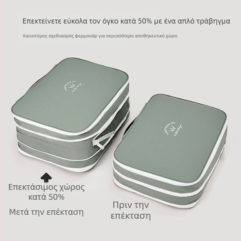 Botta Design επεκτεινόμενη τσάντα αποθήκευσης ρούχων, διπλής στρώσης, με διχτυωτή τσέπη με φερμουάρ