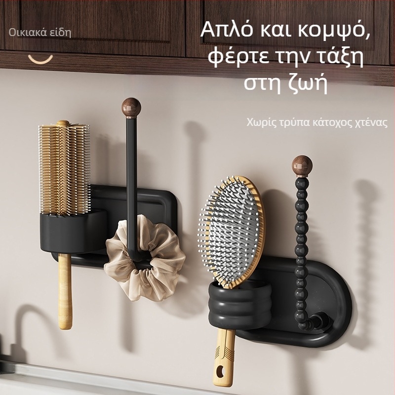 Αποθηκευτικό ράφι αξεσουάρ μαλλιών μπάνιου – κρεμάστρα τοίχου για τσιμπιδάκια μαλλιών, κορδέλες και λαστιχάκια