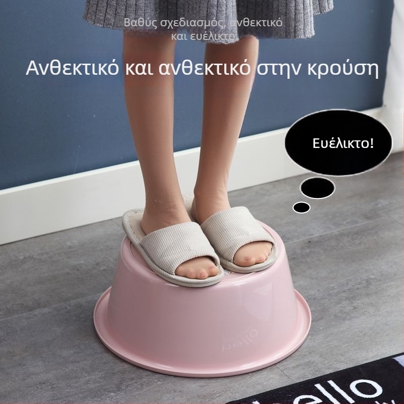 Μεγάλη στρογγυλή πλαστική λεκάνη, παχύτερη και βαθιά, κατάλληλη για πλύσιμο ρούχων και λαχανικών