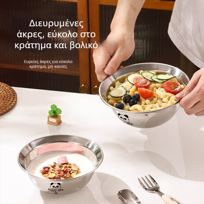 Παιδικό μπολ σούπας από ανοξείδωτο χάλυβα 304, σχέδιο καρτούν, αντιδιαρροικό, ανθεκτικό
