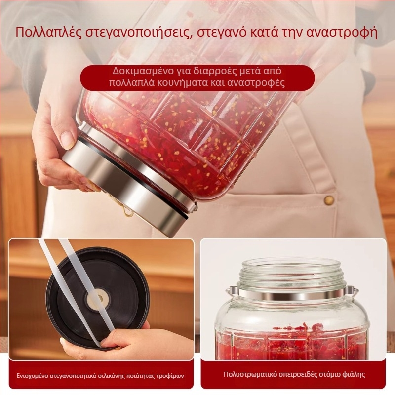 Γυάλινο αεροστεγές βάζο για τουρσί πιπεριών, βάζο τροφίμων για συντήρηση, μεγάλο χωρητικότητας 4.1–5 λίτρα