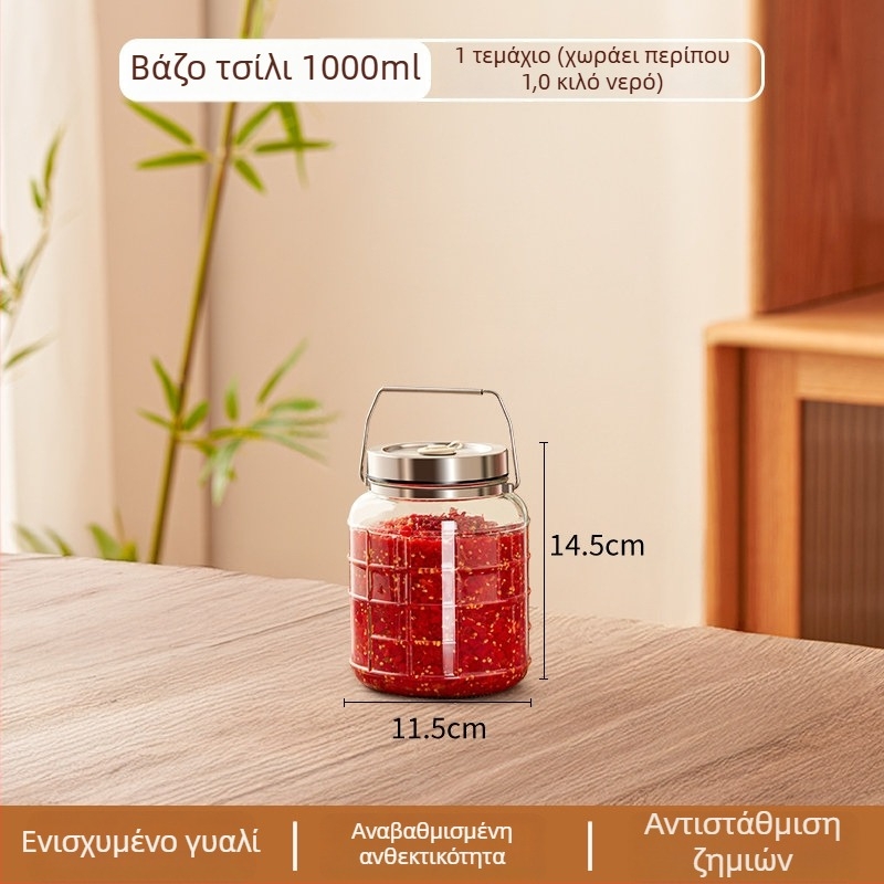 Γυάλινο αεροστεγές βάζο για τουρσί πιπεριών, βάζο τροφίμων για συντήρηση, μεγάλο χωρητικότητας 4.1–5 λίτρα