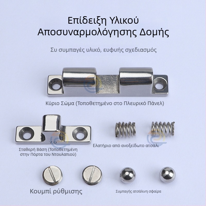 Κλειδαριά πόρτας από ανοξείδωτο ατσάλι με μπάλα, μοντέλο C-1090-1, εγκατάσταση στον τοίχο, για δίφυλλη πόρτα