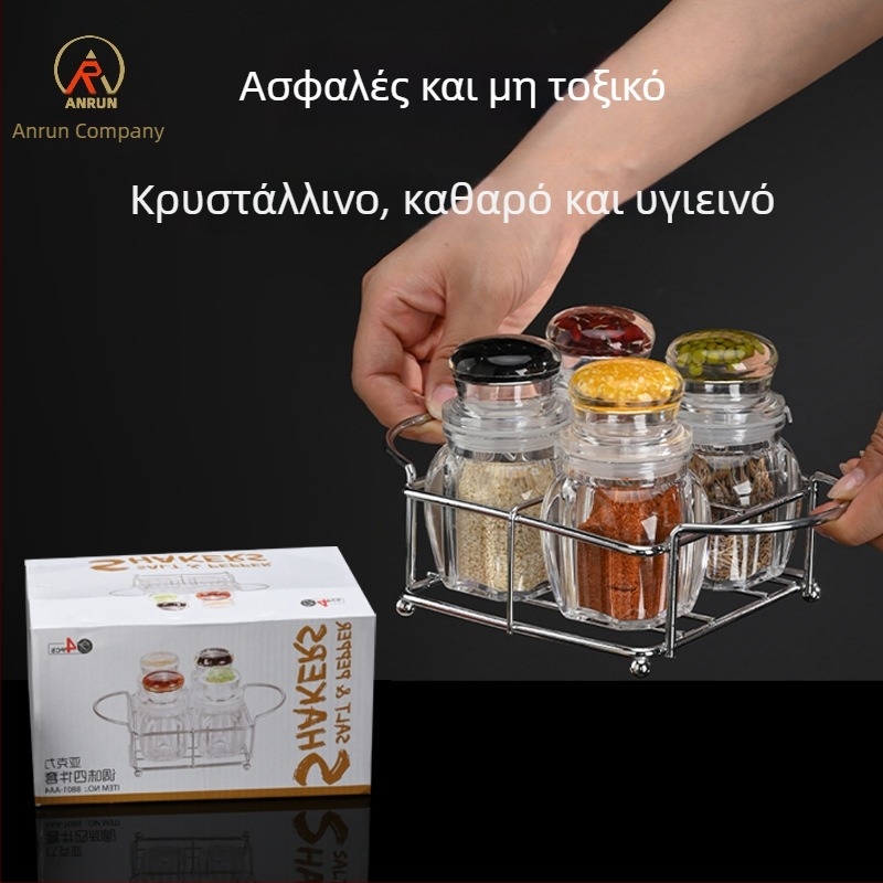 Νέα κομψή ακρυλική γυάλα κουζίνας για μπαχαρικά, φορητό πολυλειτουργικό δοχείο αποθήκευσης