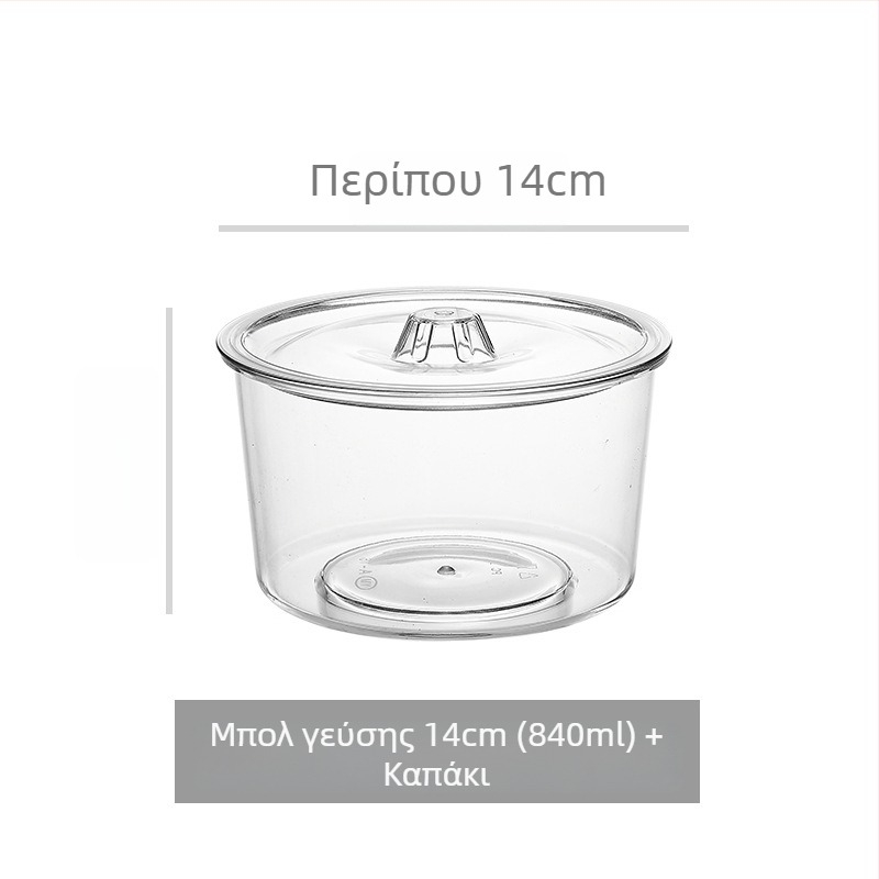 Διαφανές ακρυλικό PC δοχείο καρυκευμάτων και μπολ ανάμειξης σαλάτας