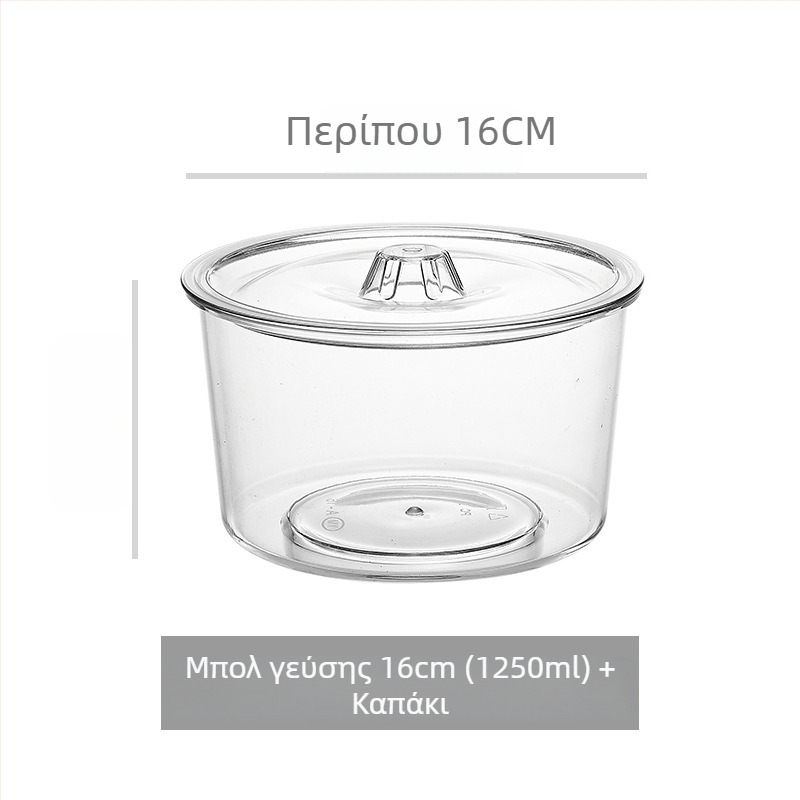 Διαφανές ακρυλικό PC δοχείο καρυκευμάτων και μπολ ανάμειξης σαλάτας