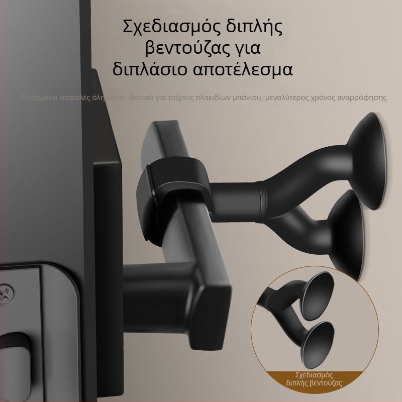 Σιλικονούς stopper πόρτας με διπλές βεντούζες – χωρίς τρύπες, εγκατάσταση στον τοίχο, μαλακός προστατευτικός προφυλακτήρας πόρτας για μπάνιο και οικιακούς χώρους