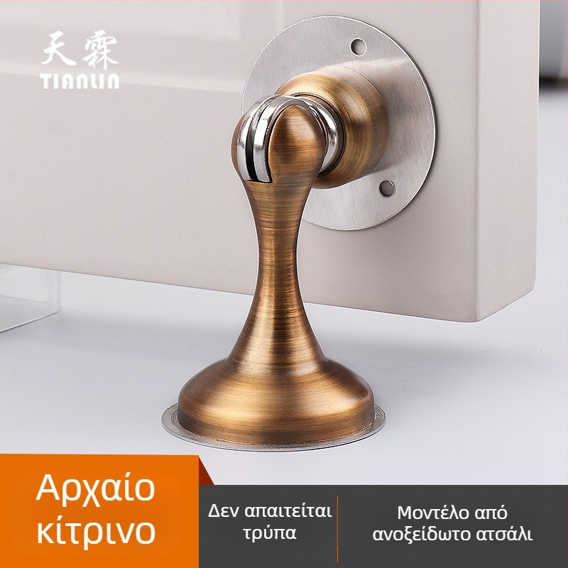 Μαγνητικός stopper πόρτας χωρίς τρύπες – αφανής τοποθέτηση σε τοίχο για μπάνιο, αντισύγκρουση, ανοξείδωτος χάλυβας