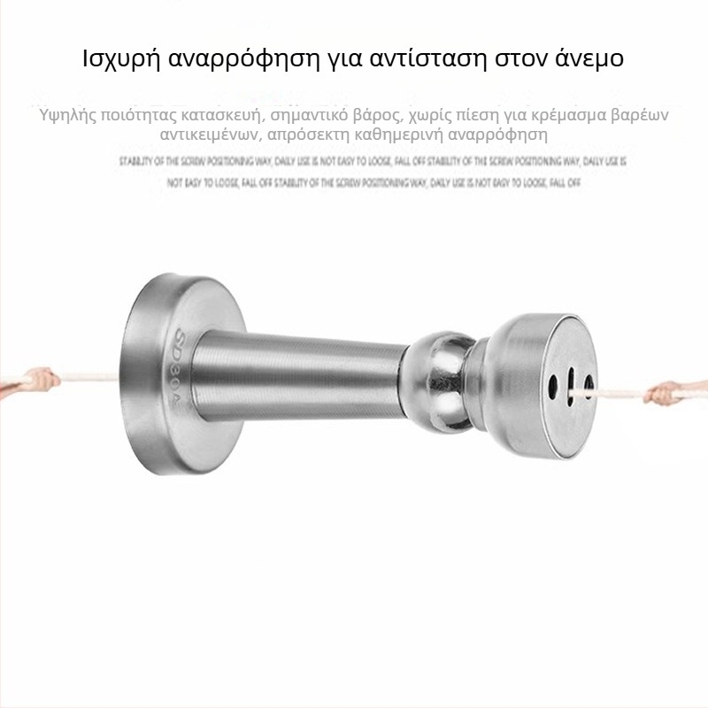 Μαγνητικός σταθεροποιητής πόρτας από ανοξείδωτο ατσάλι – αντισύγκρουση, χωρίς διάτρηση, τοποθέτηση στον τοίχο