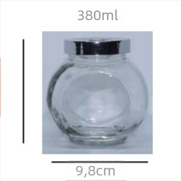Γυάλινο αεροστεγές βάζο για μπαχαρικά, 380 ml, για τουρσιά, μέλι, πιπέρι και γλυκάνισο