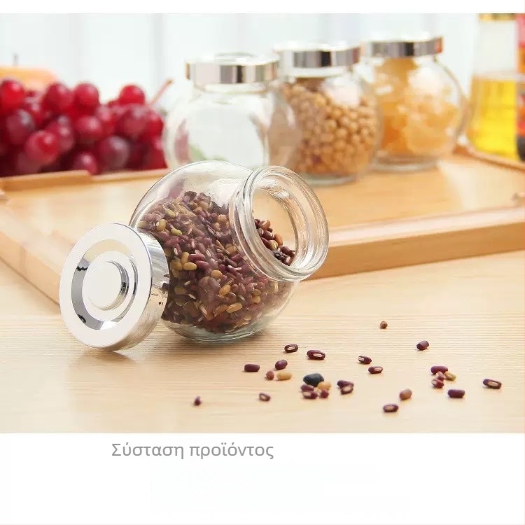 Γυάλινο αεροστεγές βάζο για μπαχαρικά, 380 ml, για τουρσιά, μέλι, πιπέρι και γλυκάνισο
