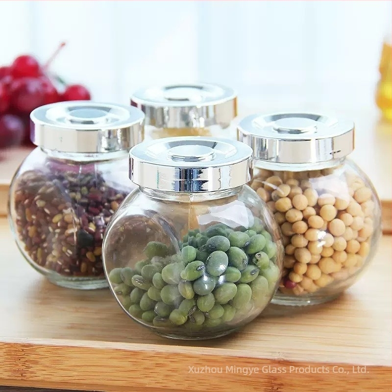 Γυάλινο αεροστεγές βάζο για μπαχαρικά, 380 ml, για τουρσιά, μέλι, πιπέρι και γλυκάνισο