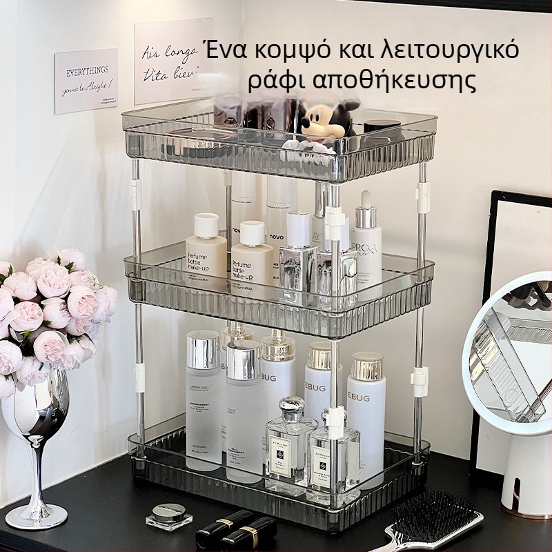 Τριόροφο ράφι αποθήκευσης για καλλυντικά, κουζίνα και μπάνιο — επιτραπέζιος οργανωτής για σνακ και ποτά